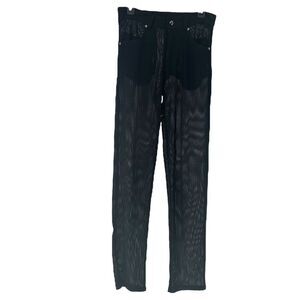 Vintage Mesh Pants Studio XTC Vantuan Black Size S Goth Alternative Punk Sheer